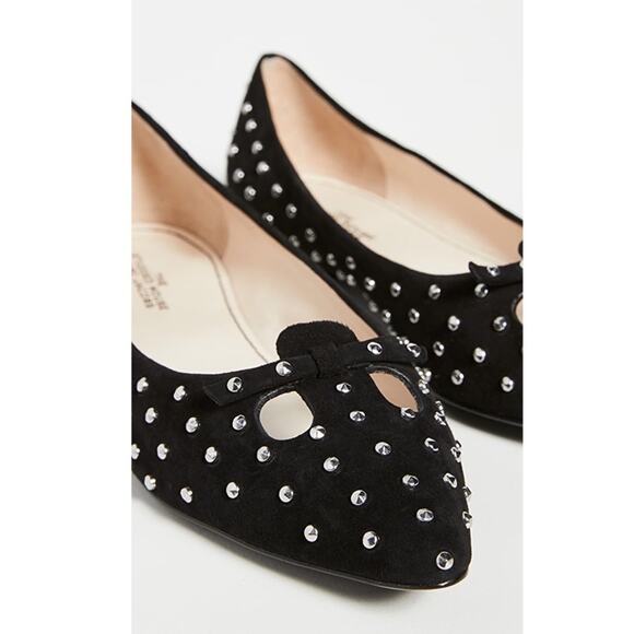 MARC JACOBS The Studded Mouse Signature Suede Ballet Flats Shoes - Picture 4 of 15